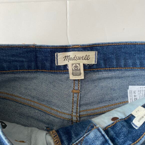 Madewell Women's Slim Demi Boot Raw Hem Jeans Size 24 High Rise - Picture 3 of 13
